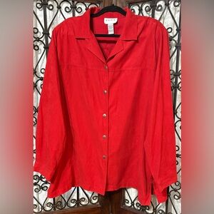 ELCC Women's Red Button-Up Blouse